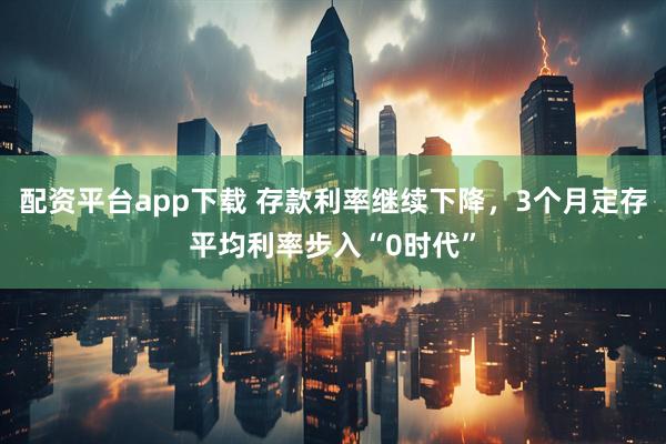 配资平台app下载 存款利率继续下降，3个月定存平均利率步入“0时代”