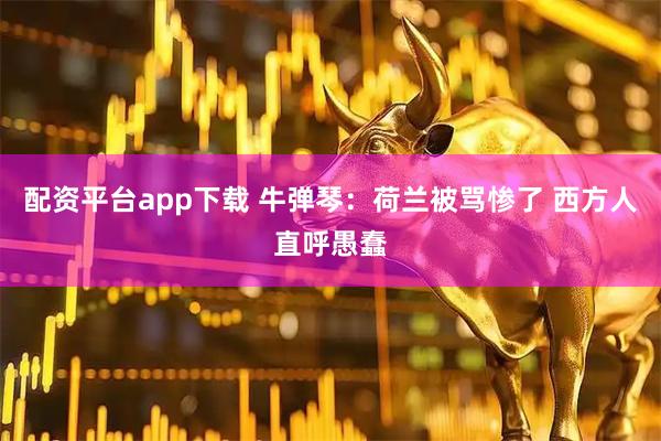 配资平台app下载 牛弹琴：荷兰被骂惨了 西方人直呼愚蠢